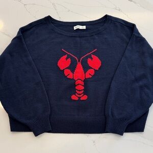 Navy Hollister Sweater with Red Lobster Size S